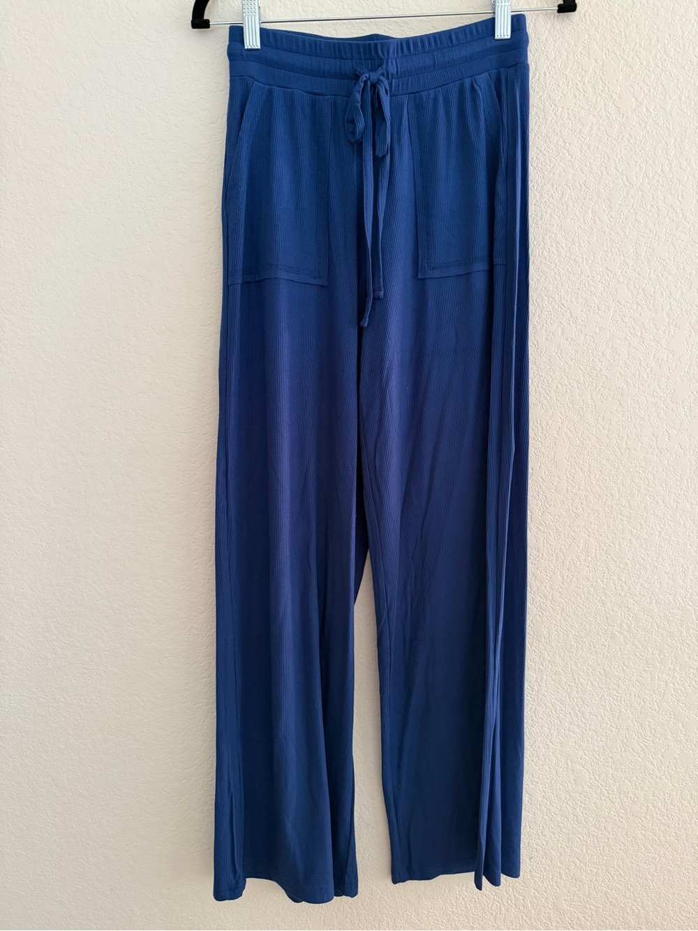 Zenana Outfitters Deep Blue Navy Lounge Set Flare Pants Slub Top